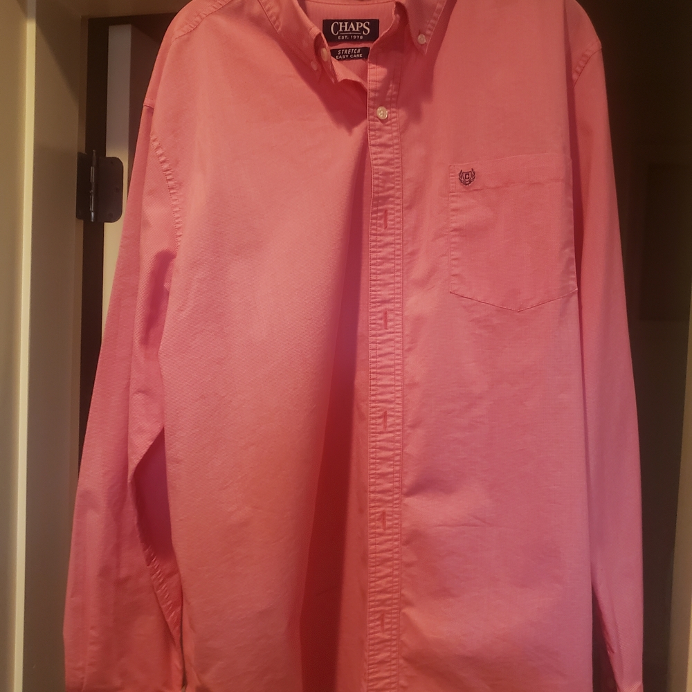 Chaps Men's Casual Pink Button-Down Shirt